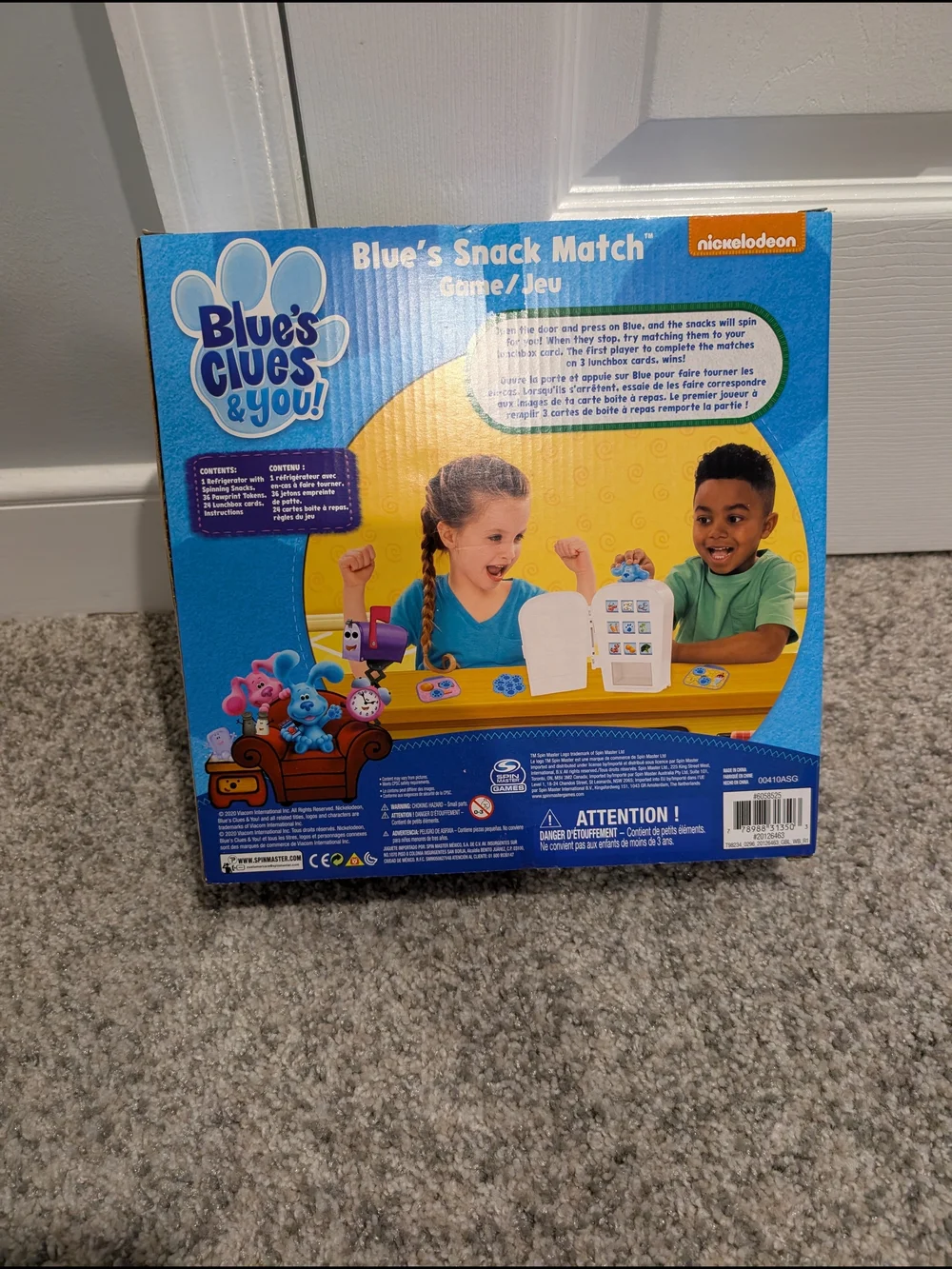 NIB Nickelodeon Blue's Clues Snack Match Game by Spin Master Games